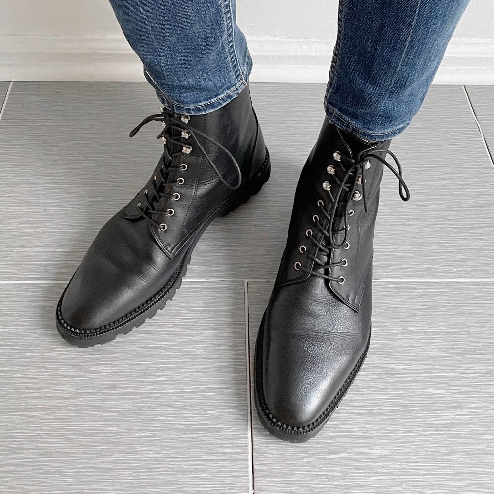 & Other Stories Lace Up Combat Leather Boots Women Size EU 41 US 10